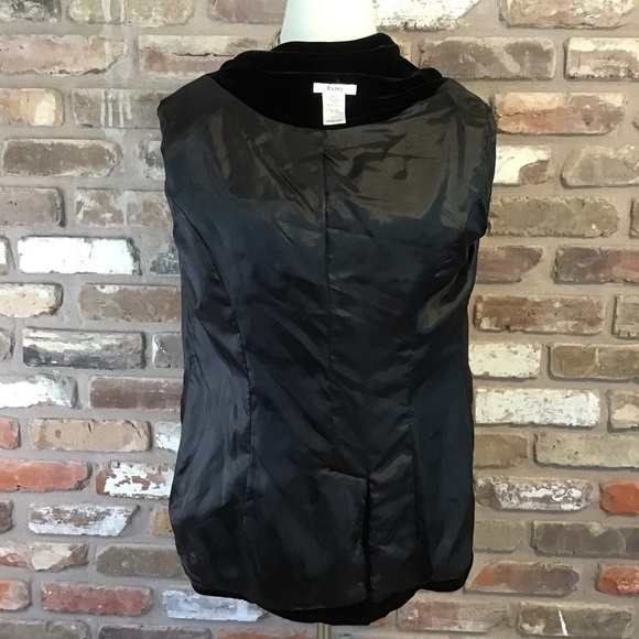 ESLEY Women’s Black Velvet Stretch One Button Ruched Sleeve Blazer L - Picture 5 of 6